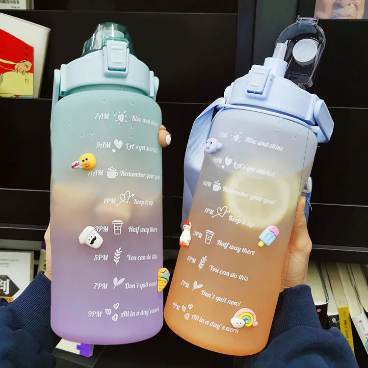 2 Liter Large Capacity Combo Pack Drinking Bottle Outdoor Sports Water Bottle Car Water Cup Portable Sports Fitness Cup