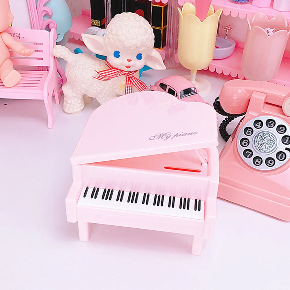 Boîte d'épargne en plastique pour pièces de monnaie, Pot d'épargne pour filles, bouchon inférieur à fente supérieure pour enfants, décor de bureau, cadeau pour filles et garçons, rose