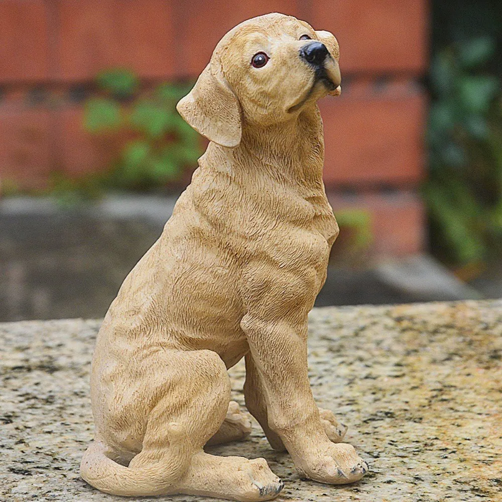 الحيوان النحت لطيف كلب صغير تمثال اليدوية الراتنج الحرف الذهبي المسترد تمثال ديكور كلب صغير تمثال ساحة الفن