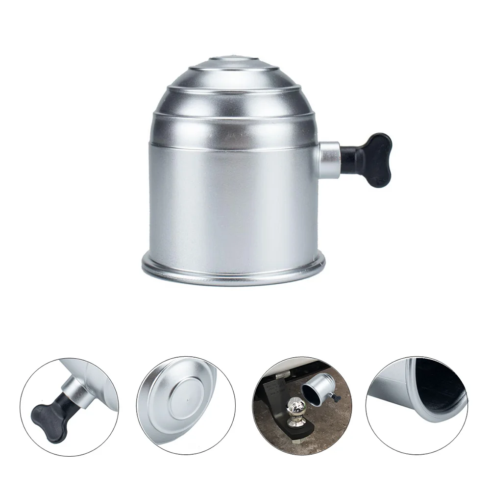 

50mm Trailer Tow Ball Protection Cover Durable Hitch for Most Vehicles Caravan Truck Semi-Trailer Silver Tow Bar Ball Cover