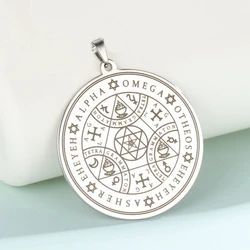 EUEAVAN 3pcs Tetragrammaton Amulet Pendant for Necklace Angel Magic Amulet Talisman Pentagram of Solomon Necklaces Accessories
