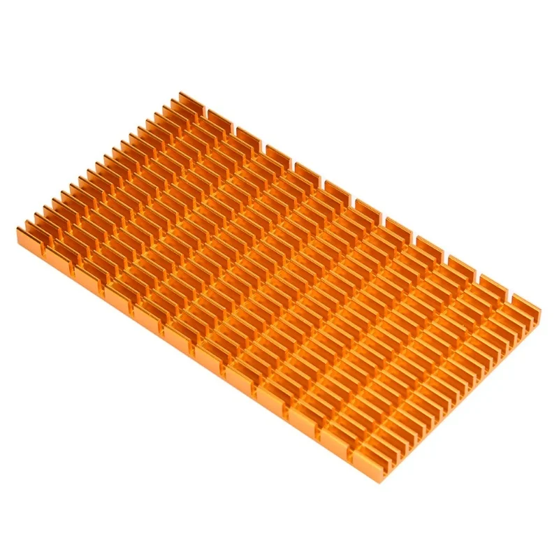 Golden Heat Sink Aluminum Heat Radiator For Multiple Purposes 120 X 64 X 6mm