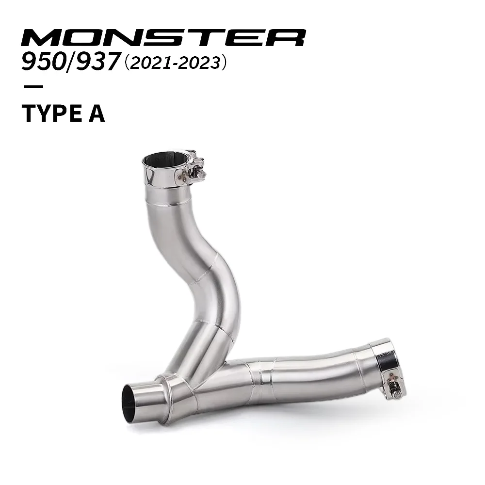 Motorcycle Exhaust Escape Systems For Monster 950 937 2021-2023 Motorbike Titanium Middle Link Exhaust Pipe Moto Parts