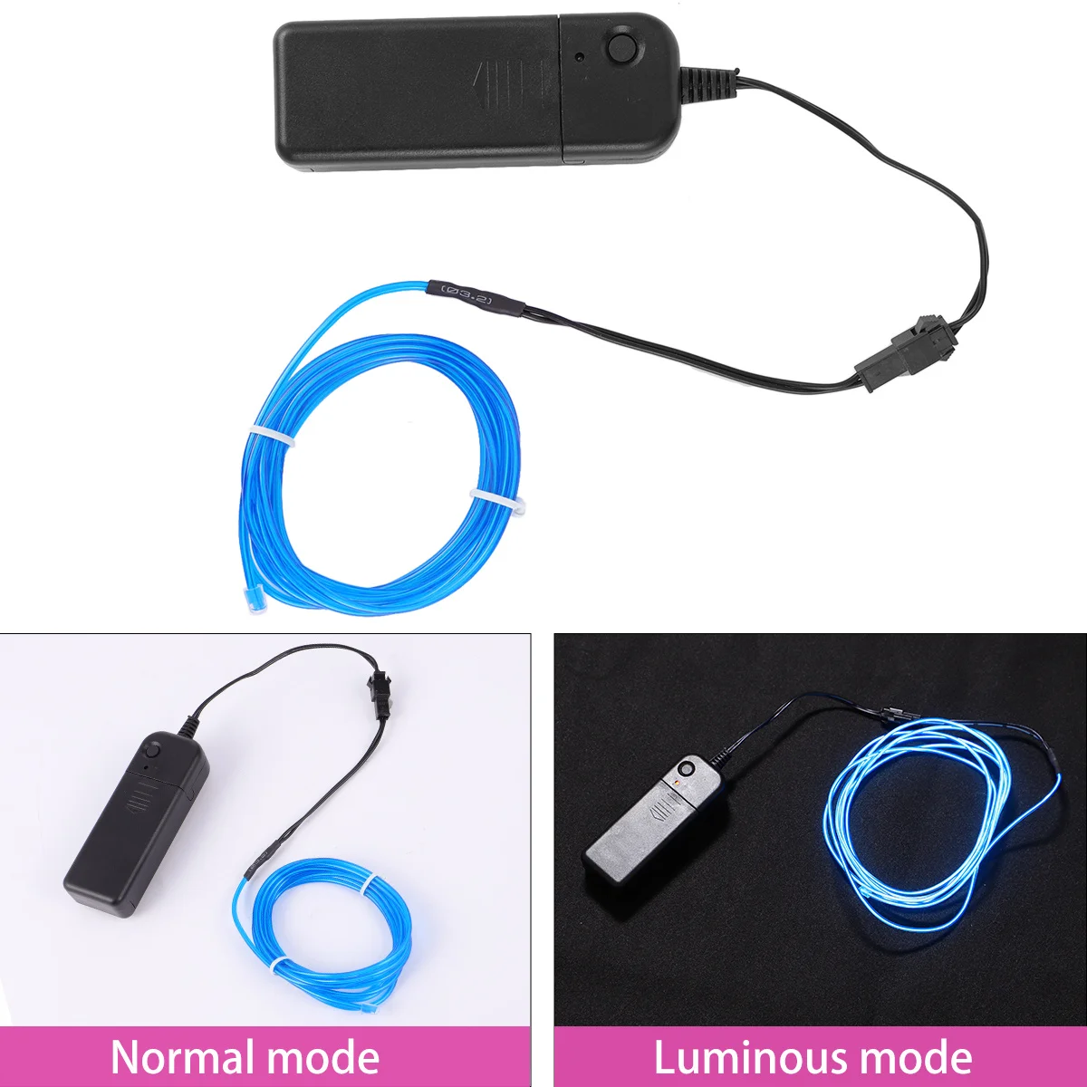 

2M Glowing Electroluminescent Wire Light Cable Flexible Cuttable El Strip For Halloween Christmas Cosplay Decor Durable Low
