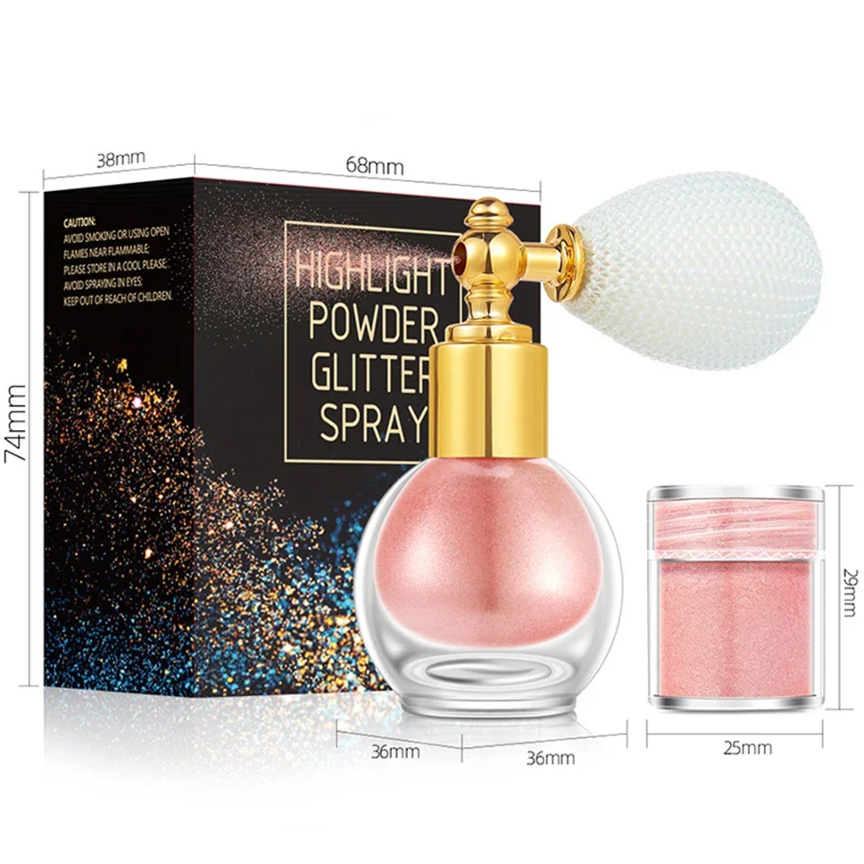 Private Label 10-color Glitter Spray Custom Logo Pigemented Diamond High Gloss Eyeshadow Powder & Replacement Makeup Wholesale