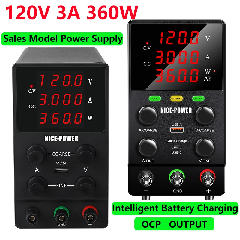 120V 3A DC-Schaltnetzteil mit 220V Eingang für industrielle Magnetventile, Vakuumpumpen, Schönheitsgeräte, Reparatur, einstellbare Leistung
