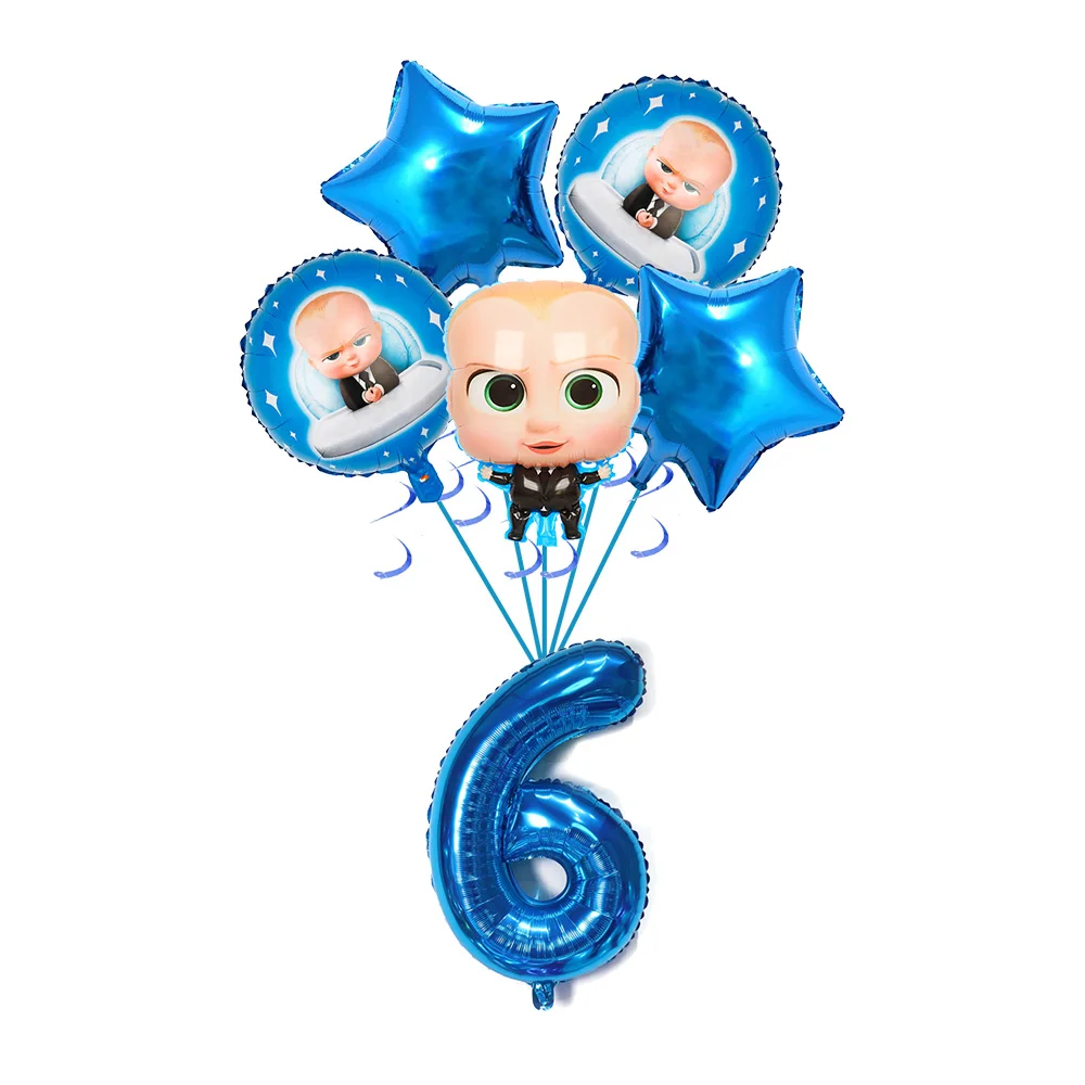 Boss Baby Cartoon Geburtstagsparty Dekorationen Hintergrundbanner Teller Becher Servietten Tischdecke Ballons Jungen Mädchen Party Babyparty – Detail 38