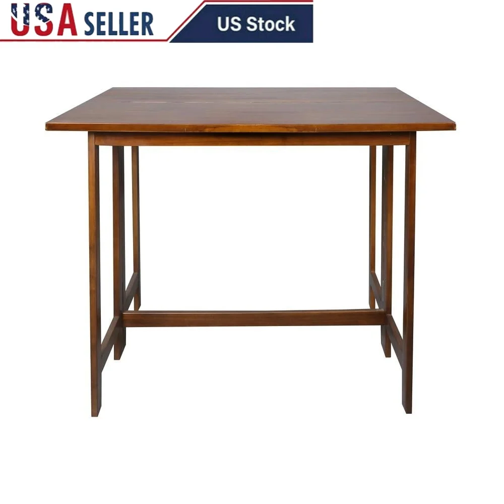 

Solid Wood Folding Dining Table Versatile Flip-Top Design Space-Saving Console Table Indoor Use Easy Transition Stylish Durable