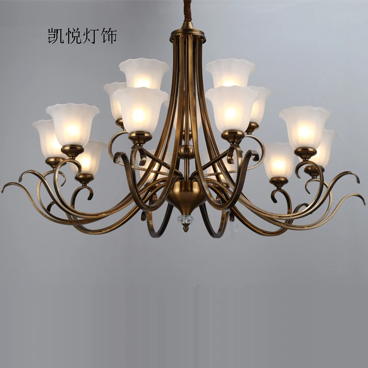 European imitation copper lamp American country wrought iron living room