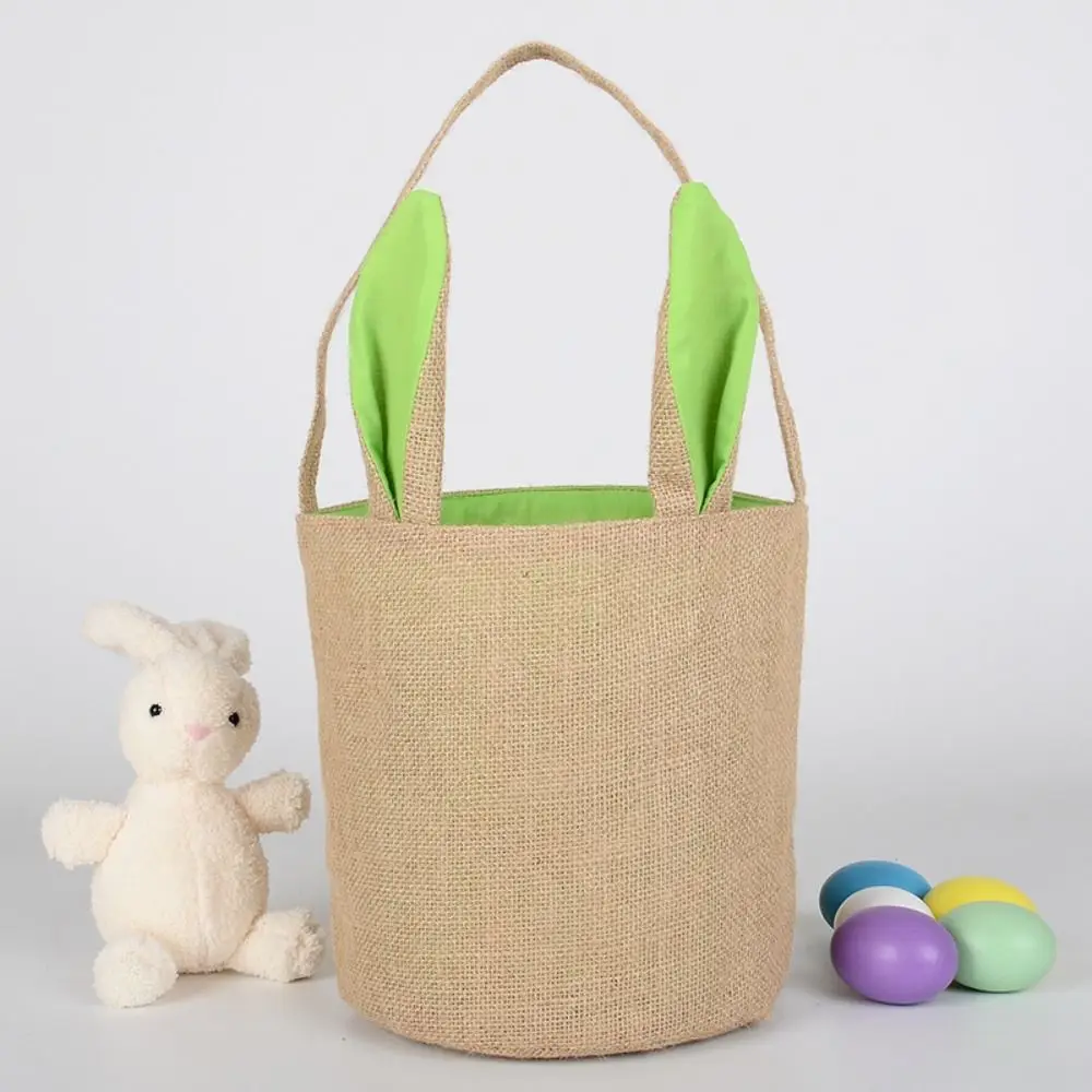 

Rabbit Ear For Children Kids Gifts Bags Candy Egg Buckets Egg Bags Easter Baskets Bunny Burlap Bags Festival Party Supplies