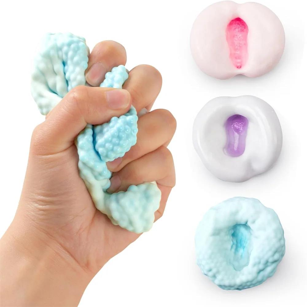 

Grape Smoothie Stress Ball Stress Relief Noisy Ball Fidget Toys Squeeze Shapeable Vacuum Squishies Sand Ball for Kids Adults
