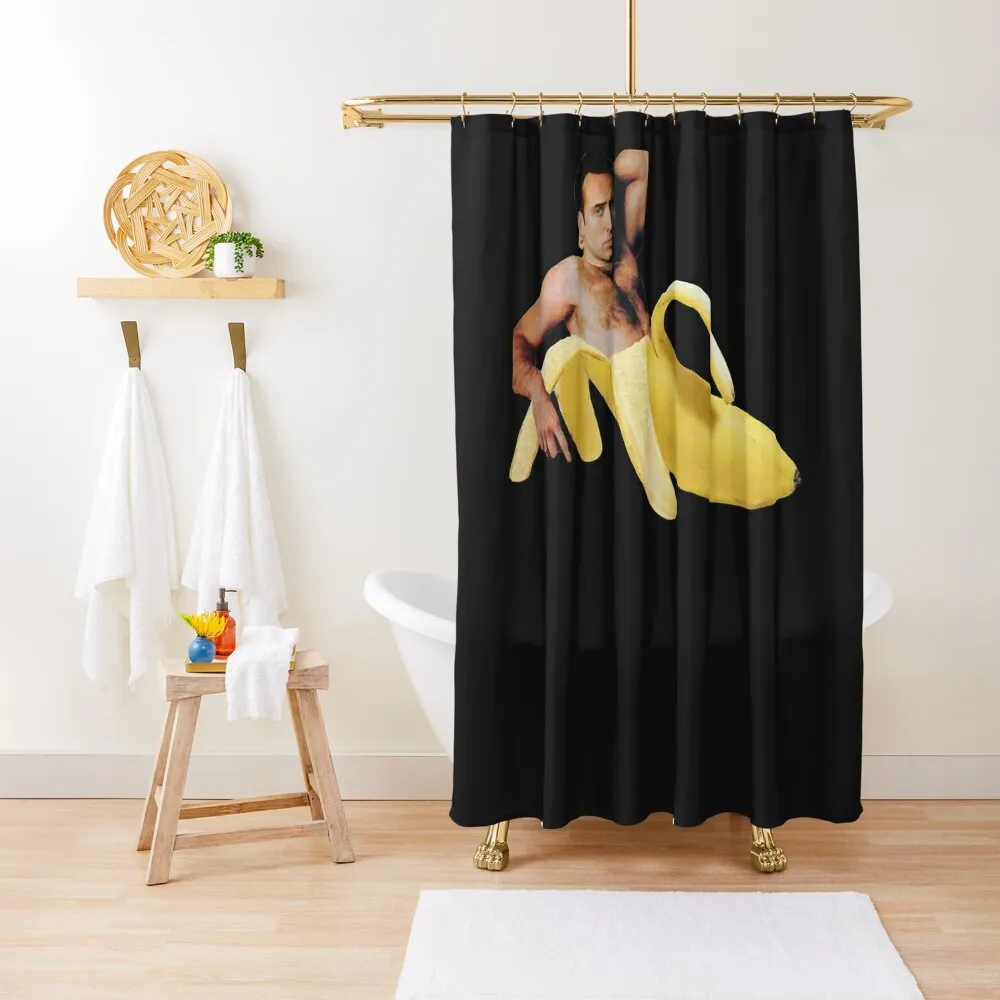 

Nicholas cage banana Shower Curtain Washable Waterproof Fabric Shower For Bathroom Waterproof Shower Anime Bathroom Curtain