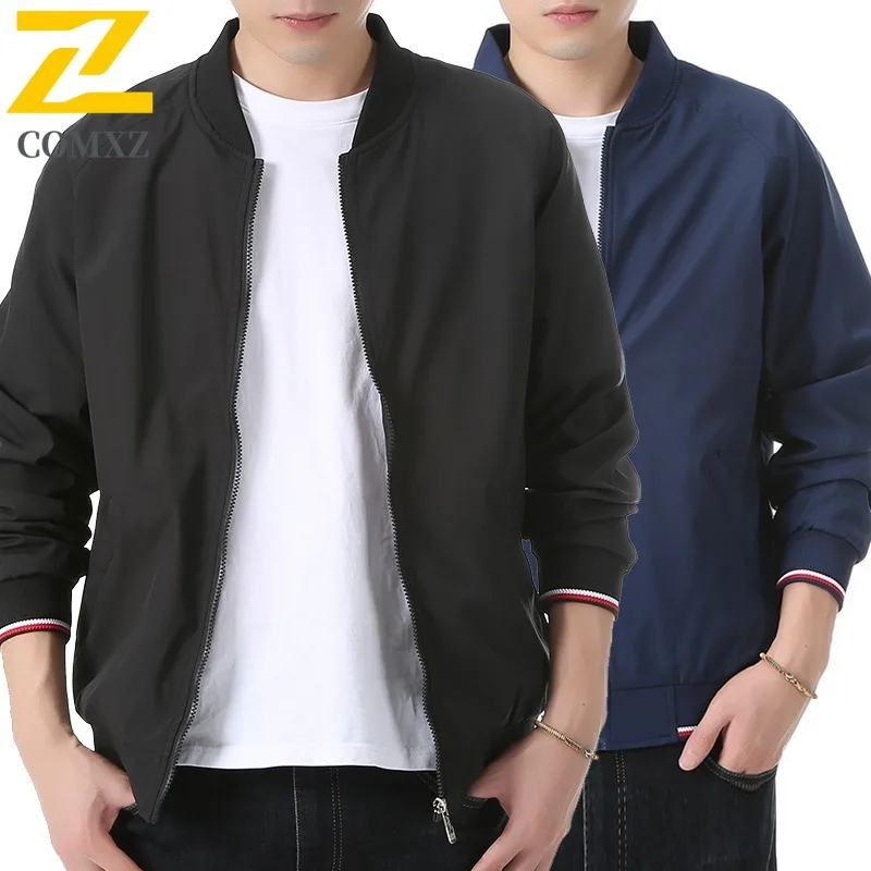 

COMXZ ветрозащитная теплая куртка, однотонная рабочая одежда, стильная бейсбольная одежда с воротником, уличная весенне-осенняя повседневная модная верхняя одежда с большим карманом