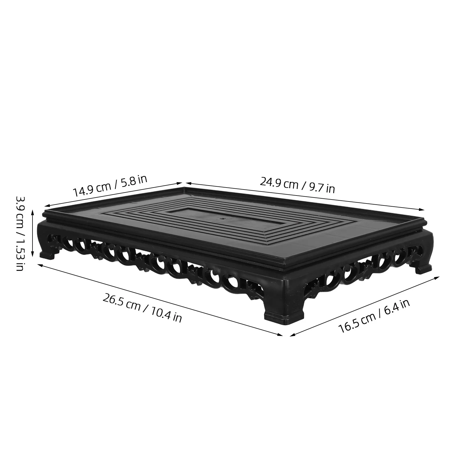 Tabletop Fountain Base Display Stand for Figurines Desktop Flower Dark Pedestal Black Buddha