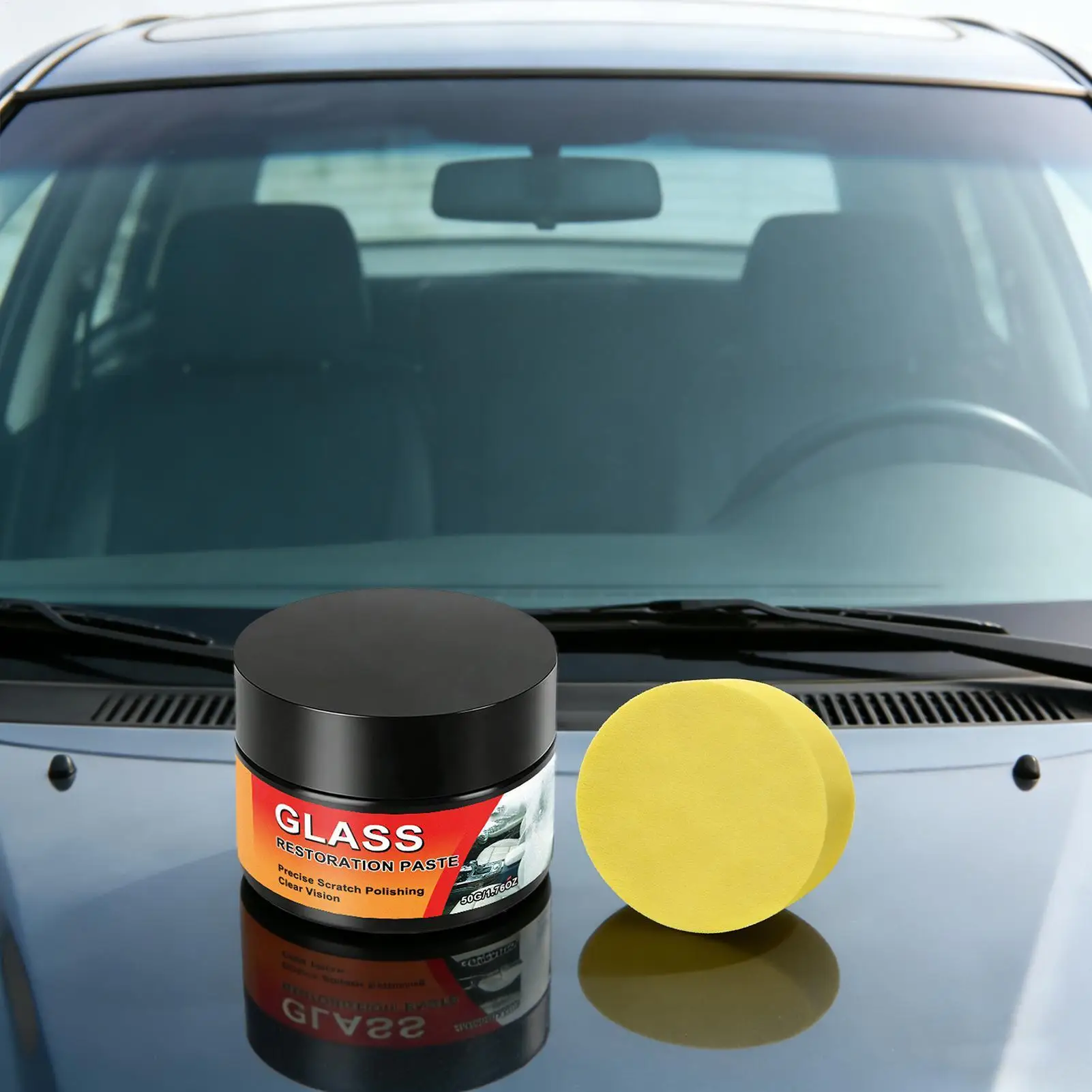 Glass Scratch Repair 50g Cleaning Detailing Safe Cleaner Car Windshield Glass Scratch Remover for Truck SUV RV Sedan Automotive