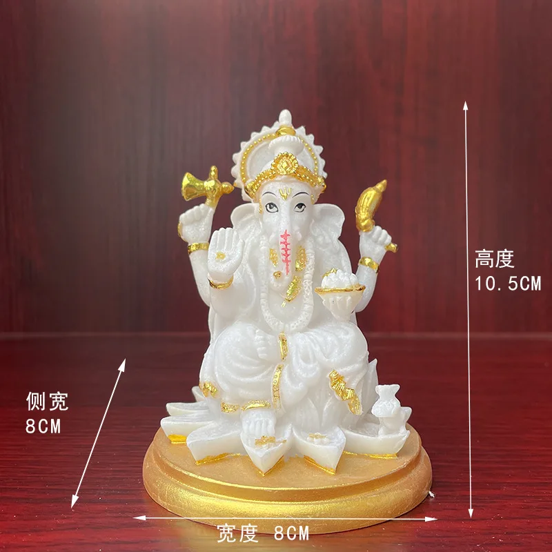 Golden Painted Lotus Base Elephant God Indian Statue Thai Buddha Source  home decoration accessories