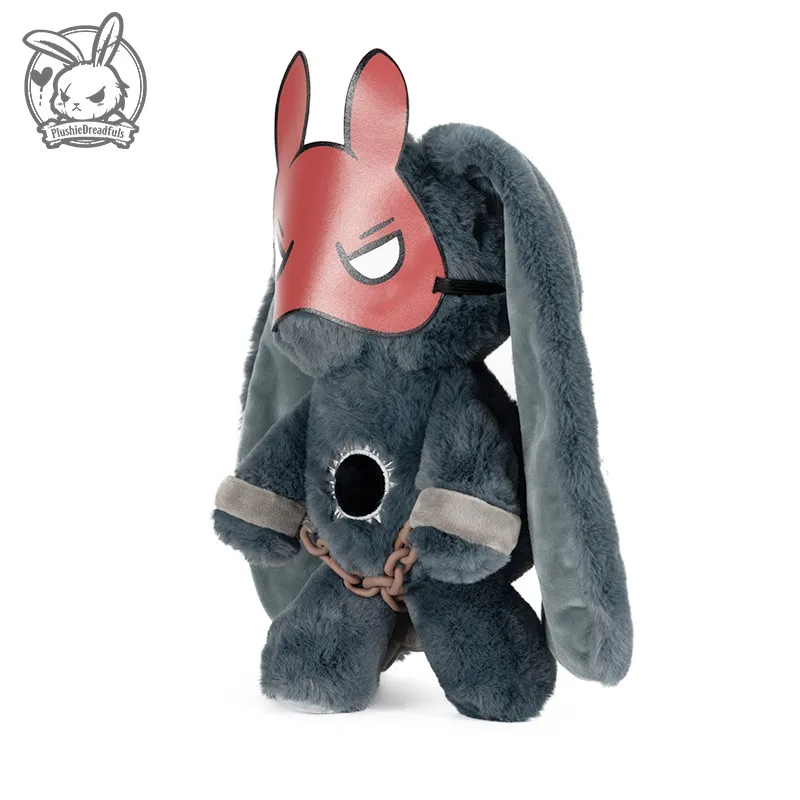 Plushie Dreadfuls Ptsd Rabbit Gray Plush Doll Long Ear Soft Stuffed Toy Anxiety Stress Relief Comfort Companion Surprise Gift