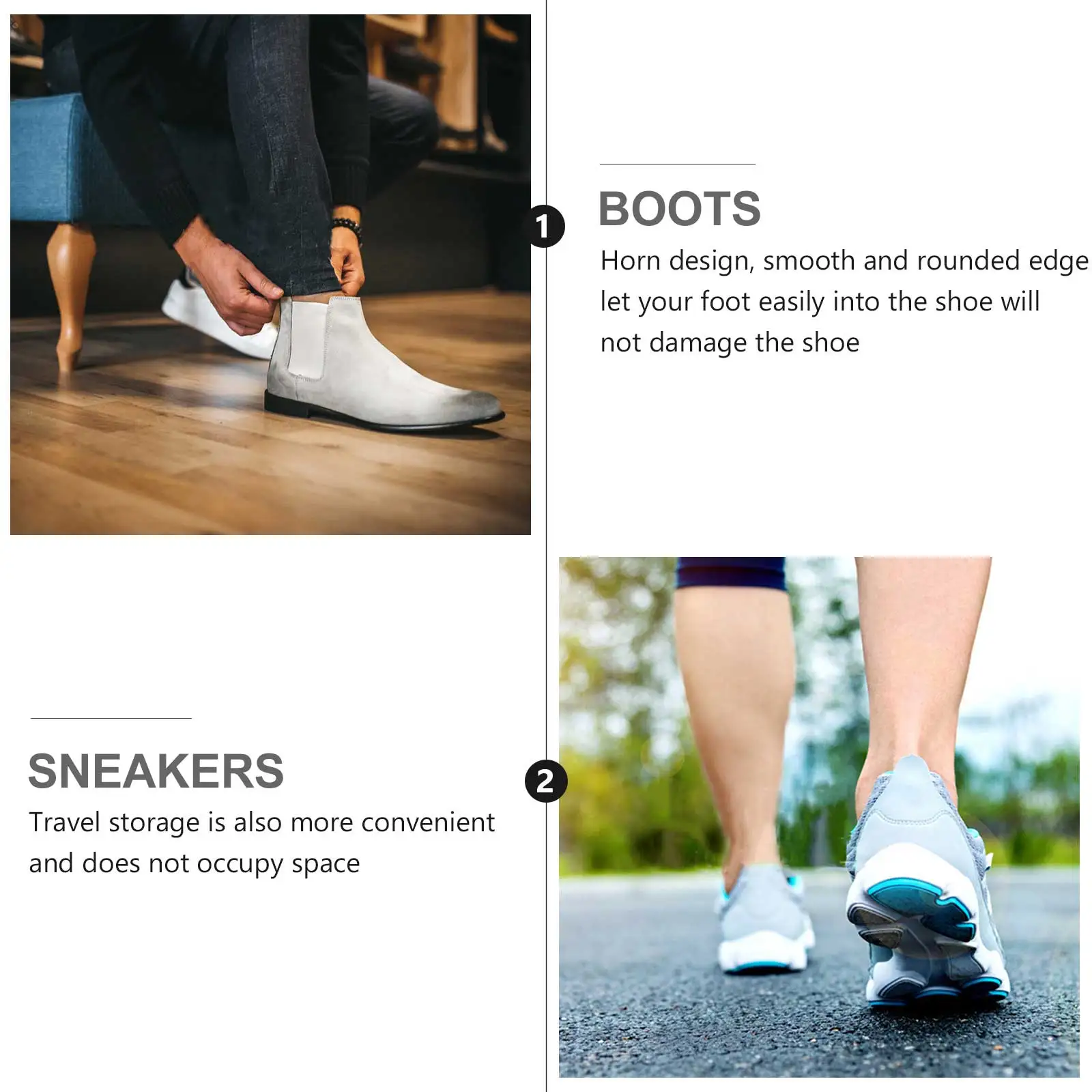 

Shoehorn Long Handle Stainless Steel Shoe Horn Boots Remover for Men Women Portable Travel Use Shoehorns