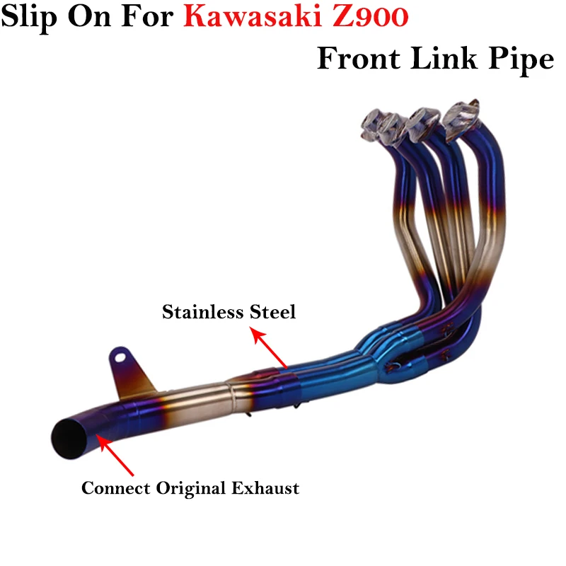 Full System Motorcycle Exhaust Escape For Kawasaki Z900 2017 - 2020 Ninja 900 Modify Connect Front Mid Link Pipe Without Muffler