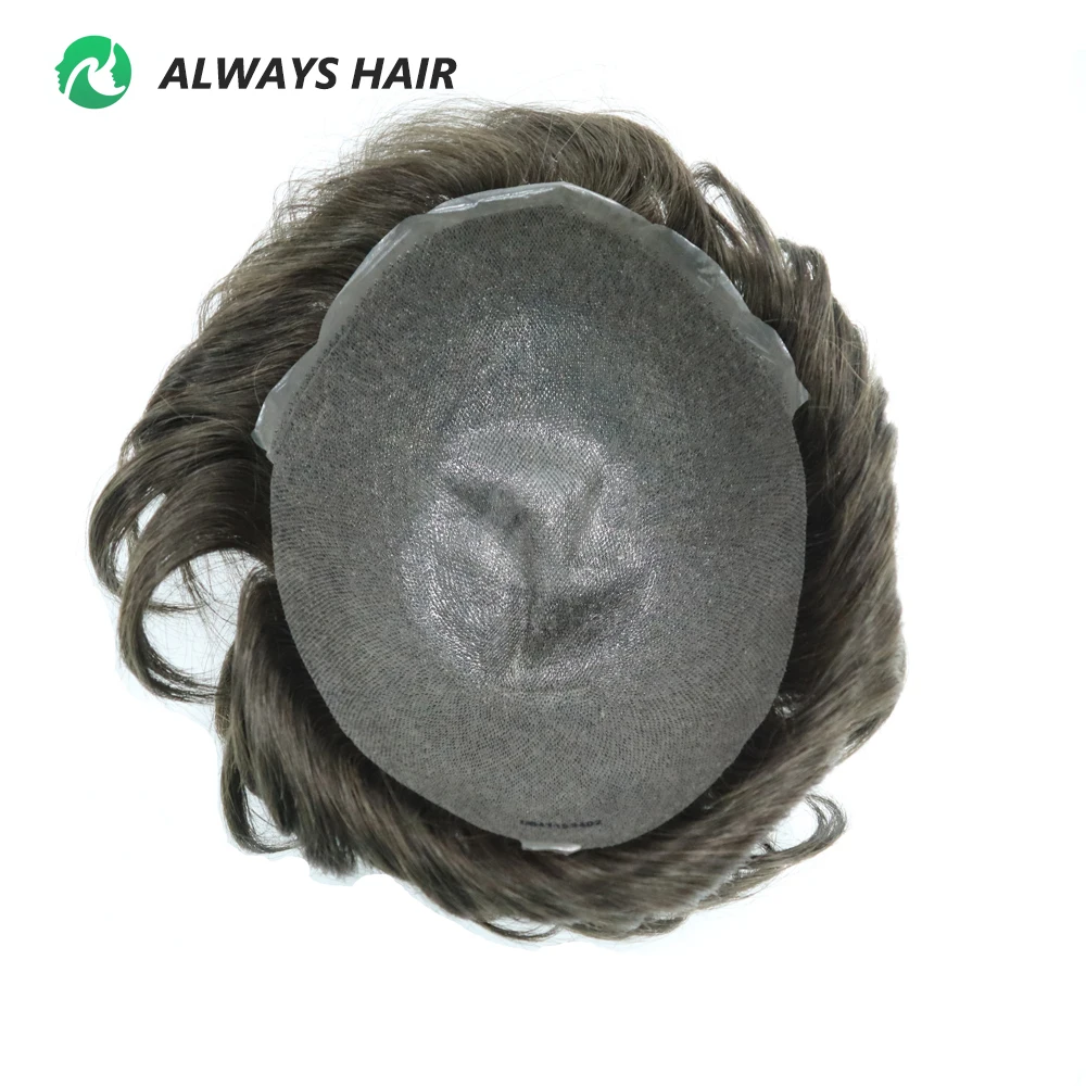 Alwayshair - Dura Bio Thin Skin 0.04-0.05mm Toupee 5 Inches Short Men's Capillary Prosthesis Indian Human Hair Wig Man