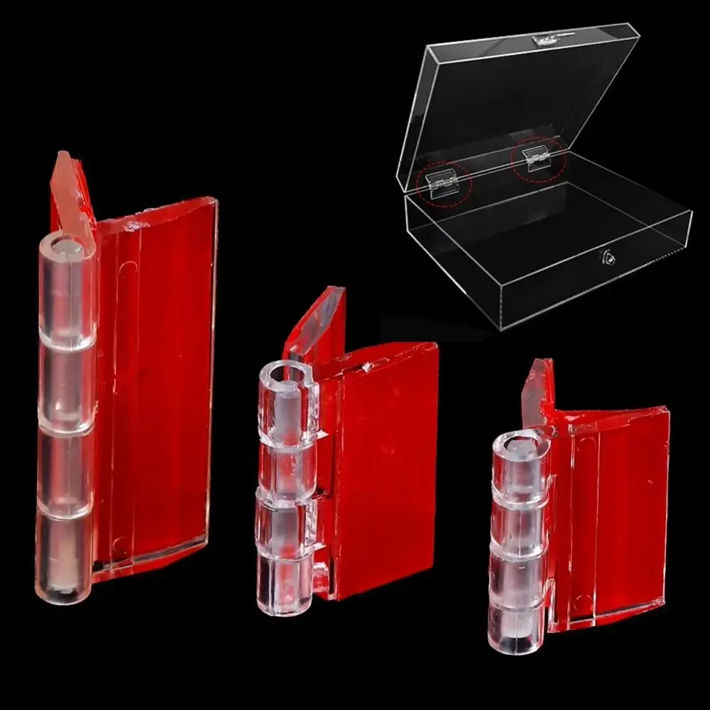 Durable Self-Adhesive Folding Hinge Acrylic DIY Door Hinges Transparent Fixing Hinge for Cabinet Drawer Jewelry Boxes