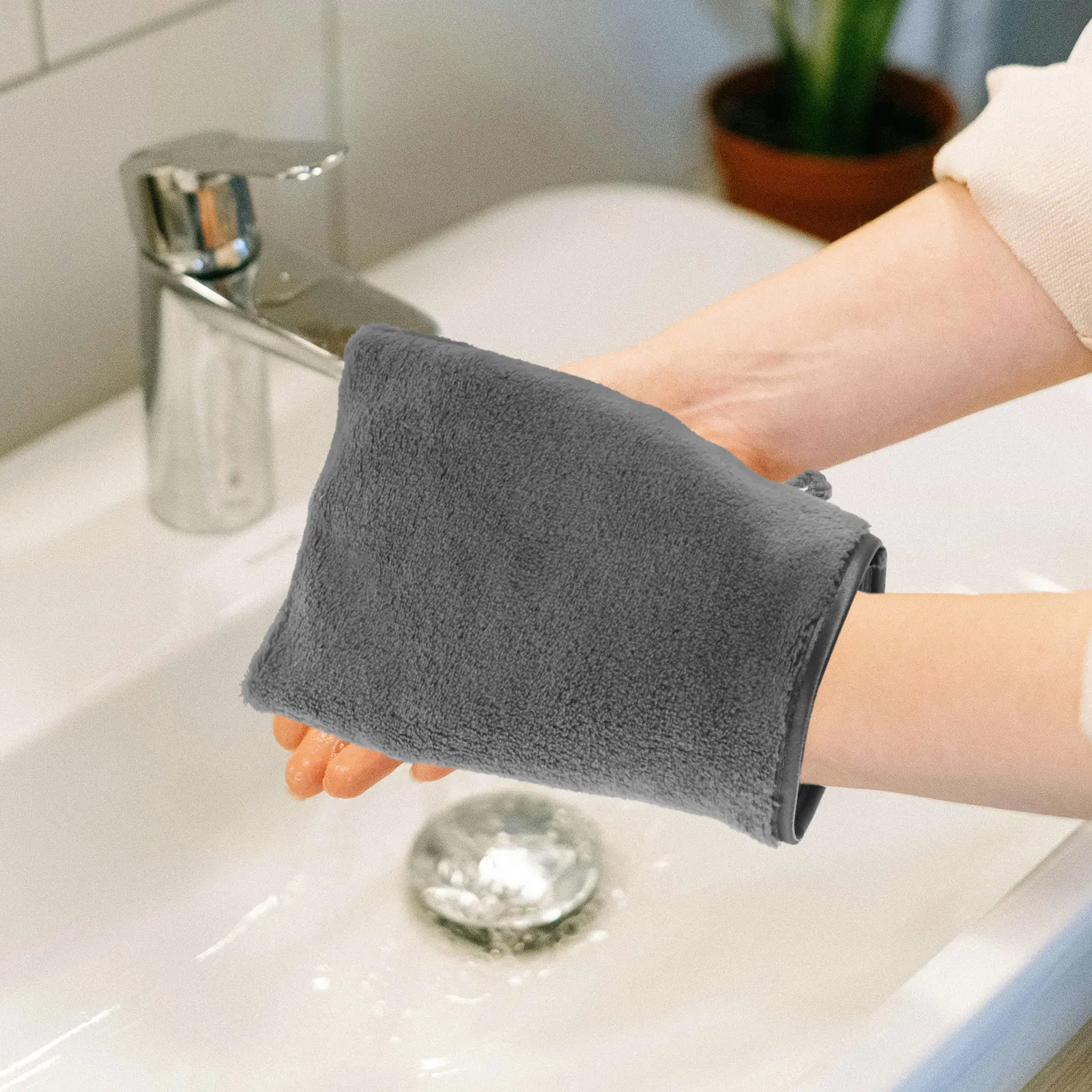 

6Pcs Fiber Bath Mitts Reusable Soft Makeup Remover Gloves Face Wash Towels Spa Shower Body Cleansing Accessories