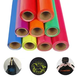 PU fluorescent HTV vinyl suitable for T-shirt textiles, iron suitable for all cutting machines, permanent, easy to cut and weed