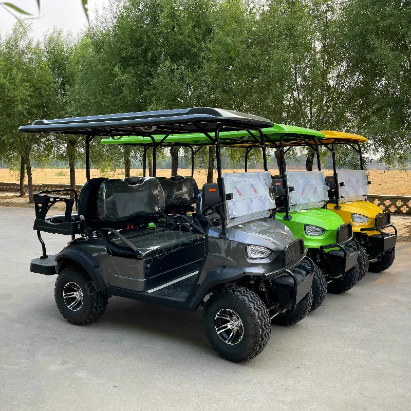 China Professional Smart 60V New Energy Luxury 2 4 6 Seats 4 Wheels Electric Off Road Club Vehicle Hunting Golf Cart