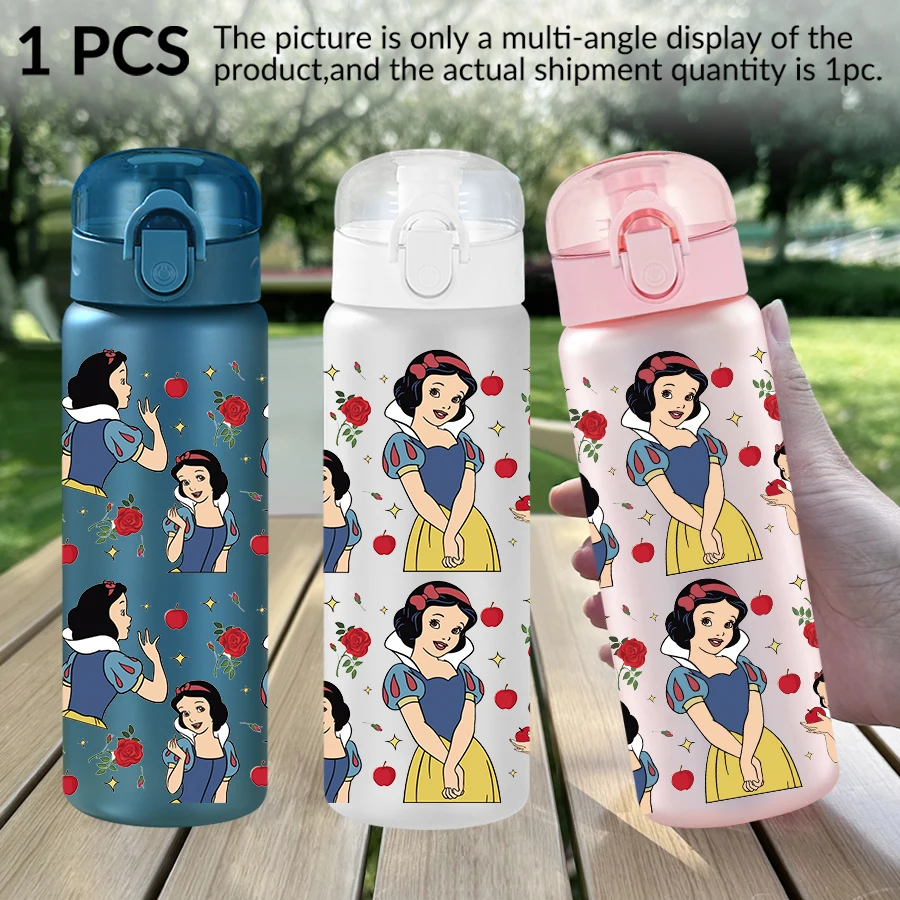 1 pezzo Disney Biancaneve Apple Rose modello bottiglia d'acqua in plastica da 26 once tazza d'acqua per sport all'aria aperta regalo di compleanno/retro a scuola