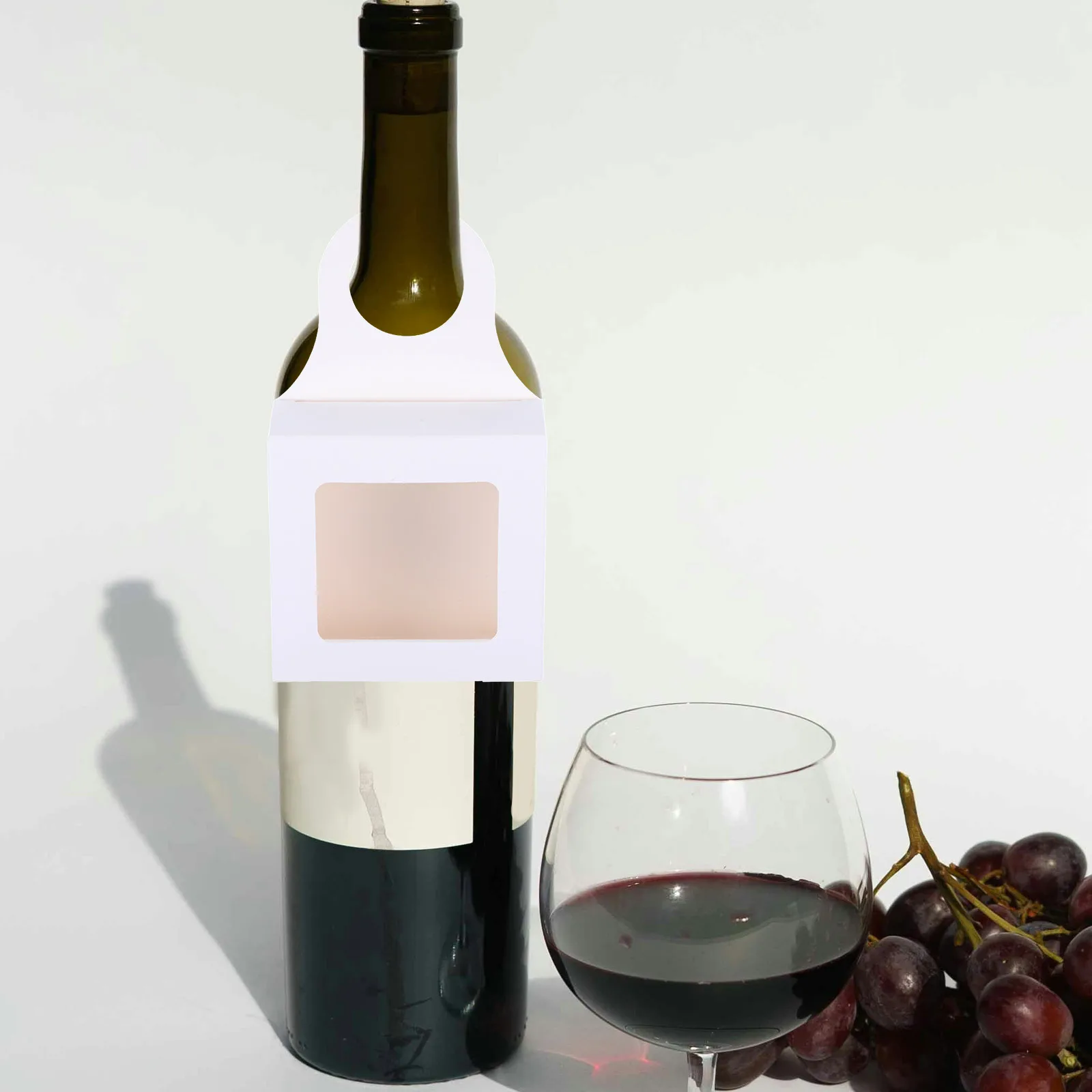 

30Pcs Wine Bottle Box Paperboard Foldable Window Hanging Candy Cookie Present Pack Red Wine Packaging Holder Box