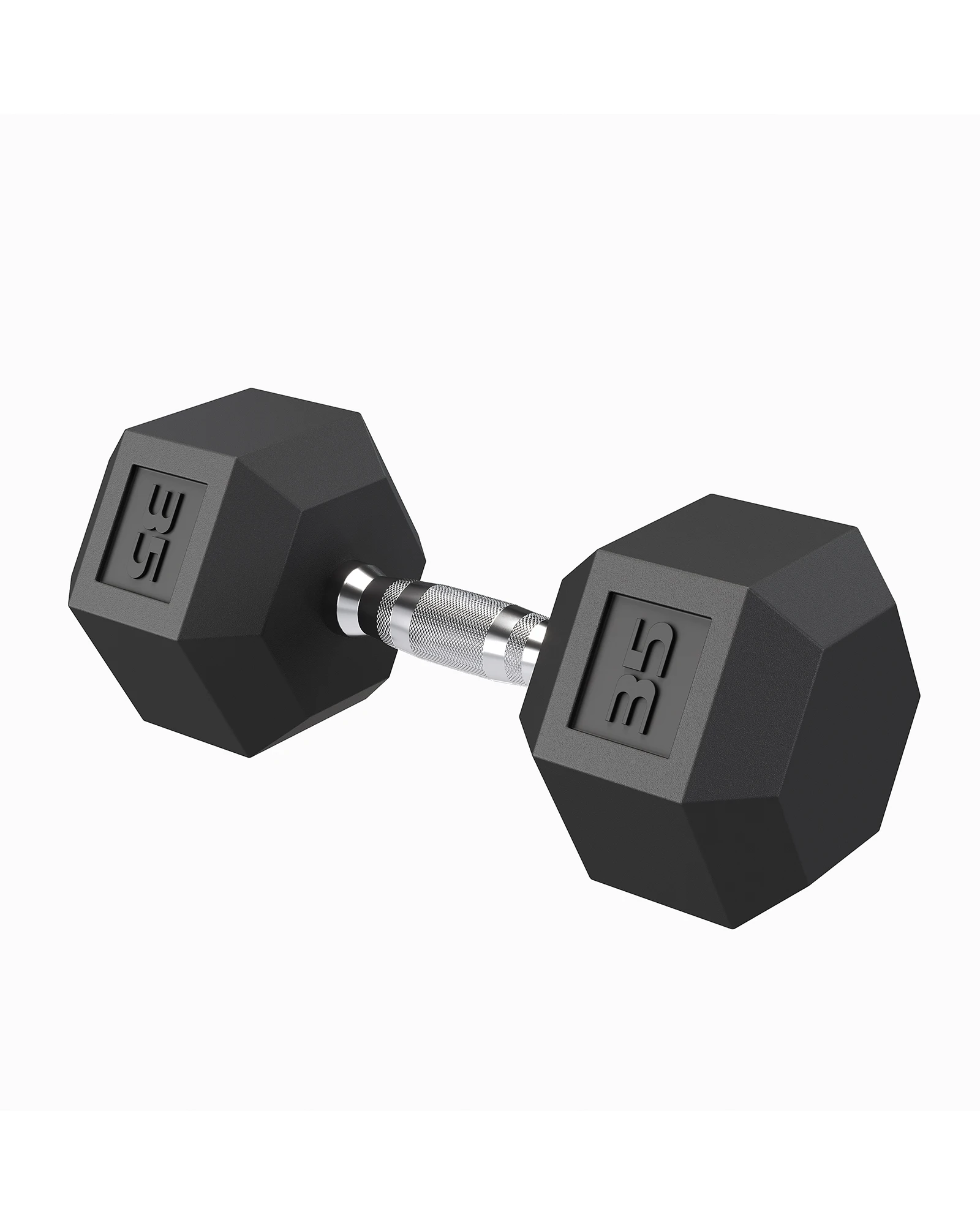 Rubber Encased Hex Dumbbell Set of 2 – Cast Iron Hand Weights with Non-Slip Textured Grip – Anti-Roll, Durable Strength Training Equipment for Home Gym & Full Body Fitness