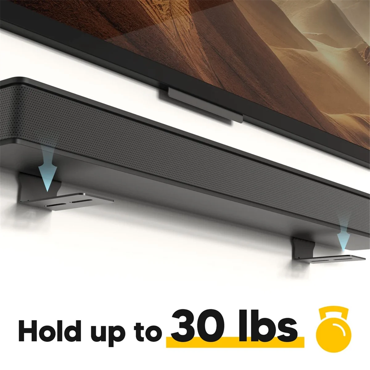사운드바 마운트 벽 브래킷, 설치 용이, 낙하 방지 선반 거치대, 범용 사운드바 스피커 장착 브래킷