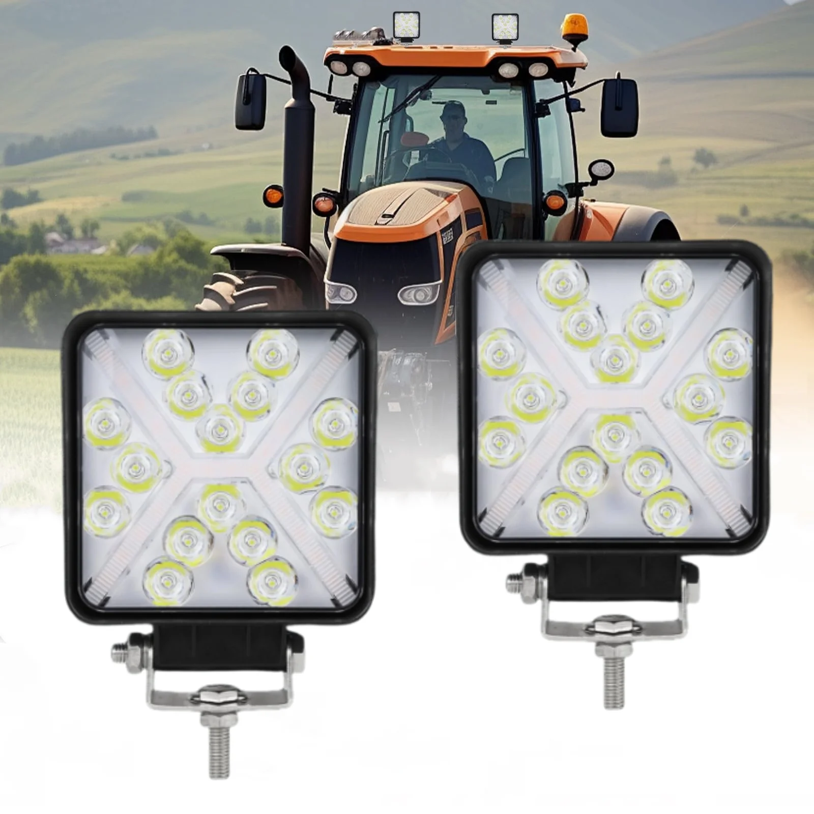 

2 LED pod lights 4-inch off-road work light cube light pod, suitable for trucks vehicle automatic trucks 12-24v