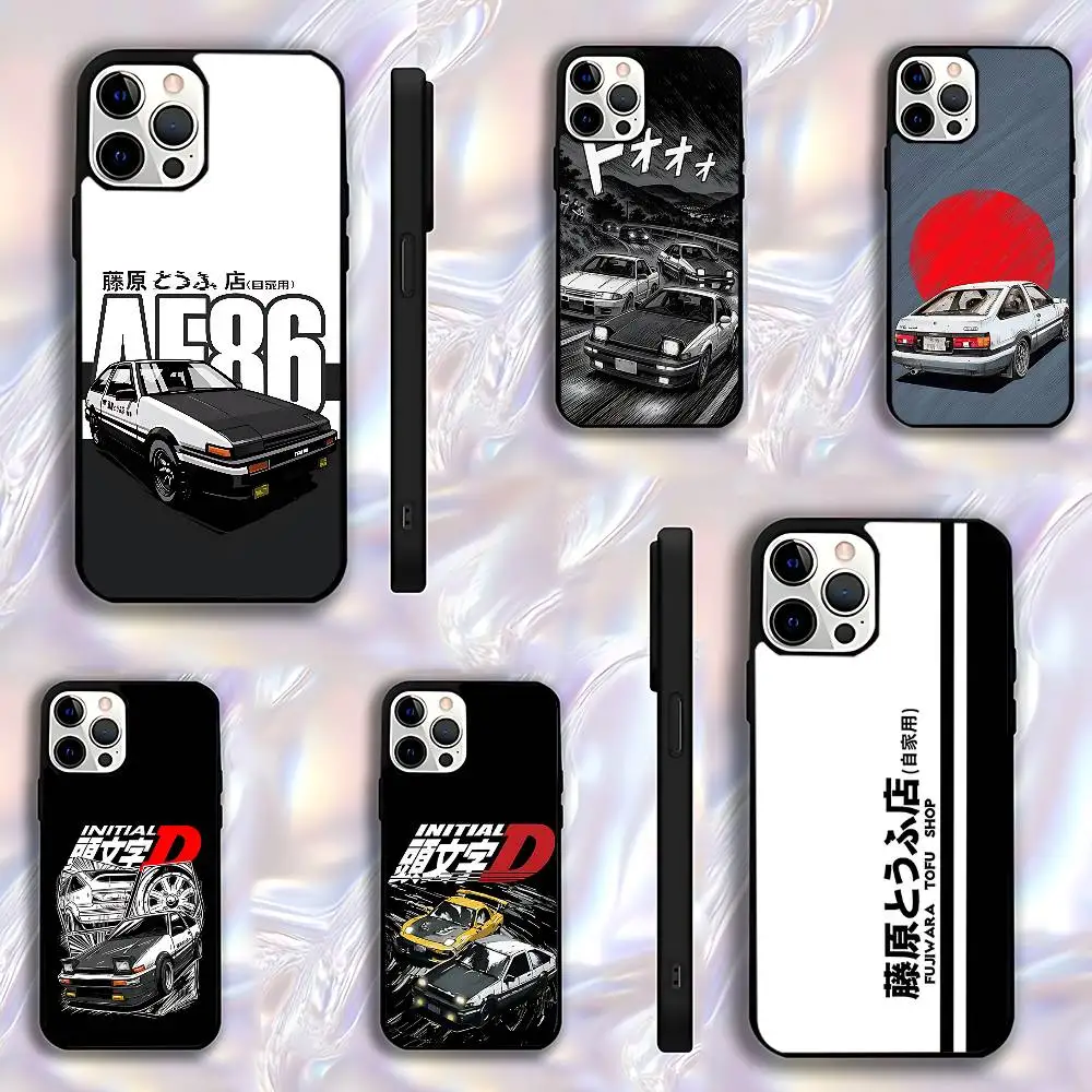 

Anime I-Initial D AE86 Phone Case For iPhone 17,16,15,14,13,12,11,Pro,Max,Plus,E,Air,Mini Protective Black Cover