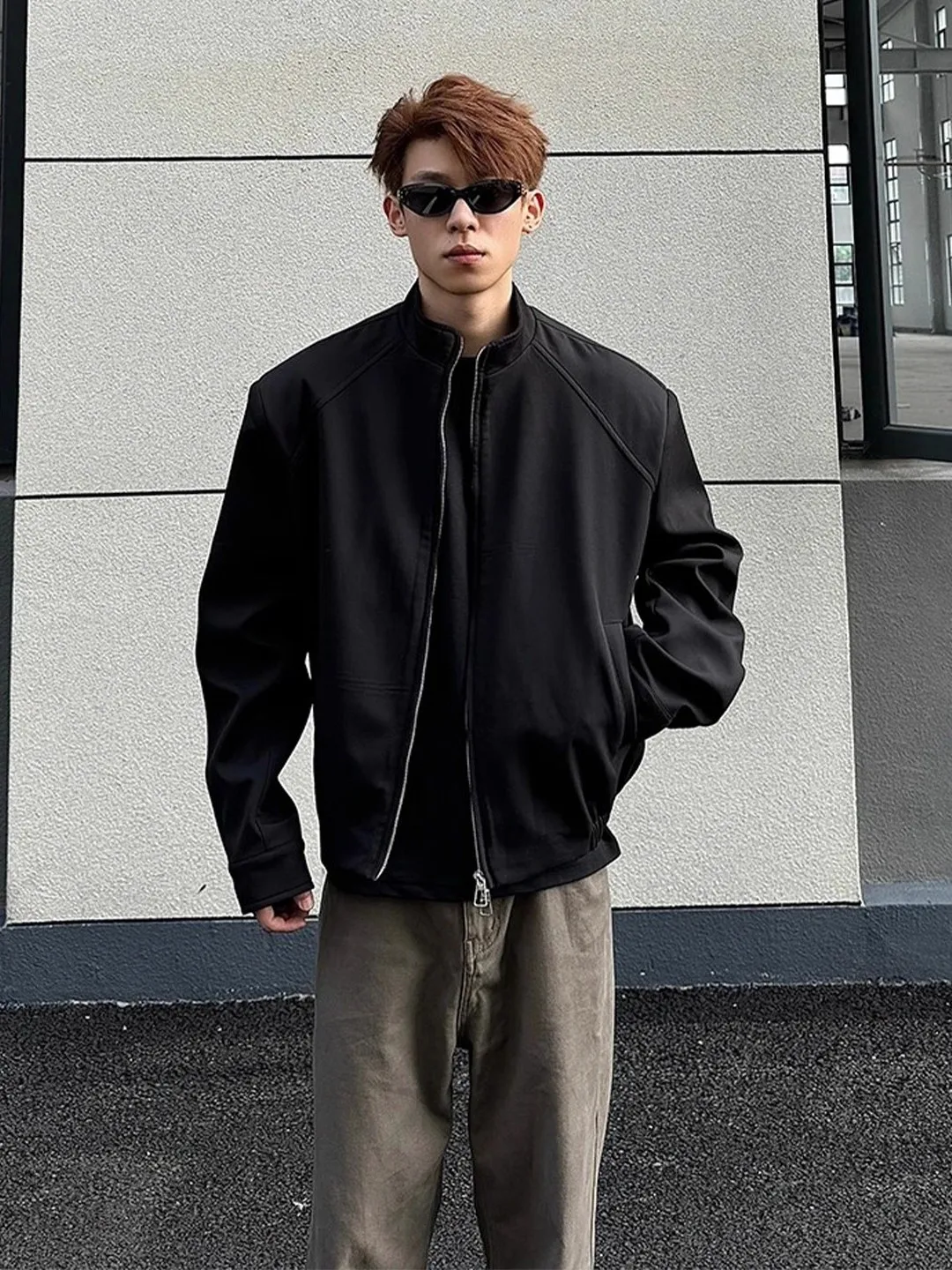 

Американский ретро воротник-стойка, воротник-стойка, мужская зимняя простая подходит для Cleanfit, длинная свевая накладка на молнии, верхняя одежда