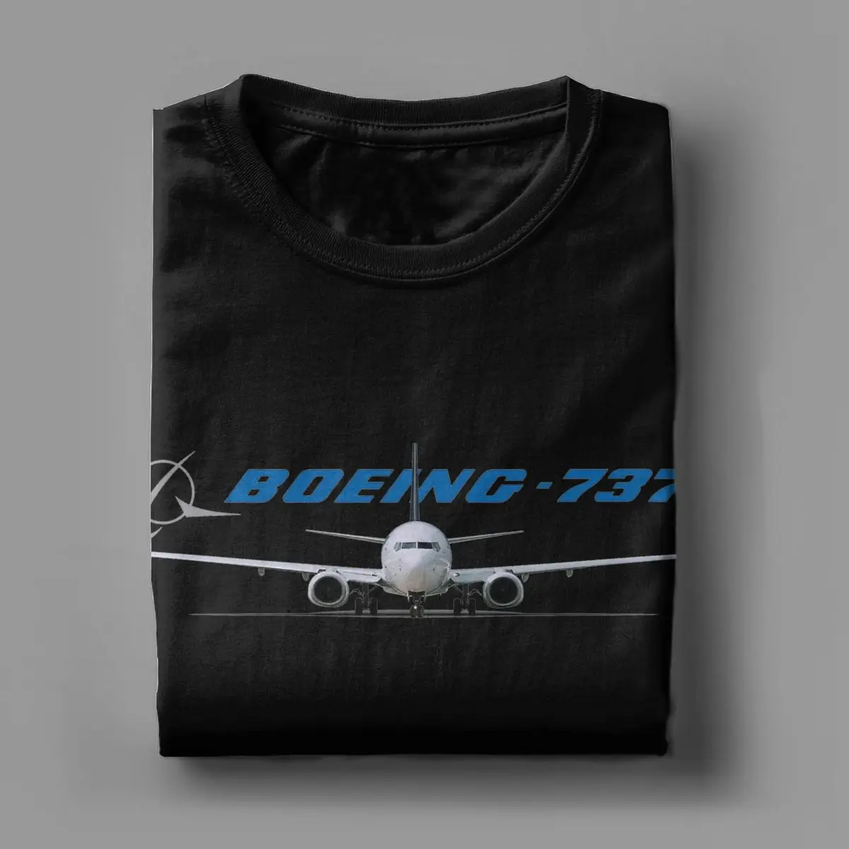 Men Women\'s Boeing 737 T Shirts Airplane Pure Cotton Clothing Vintage Short Sleeve Crewneck Tees Classic T-Shirt