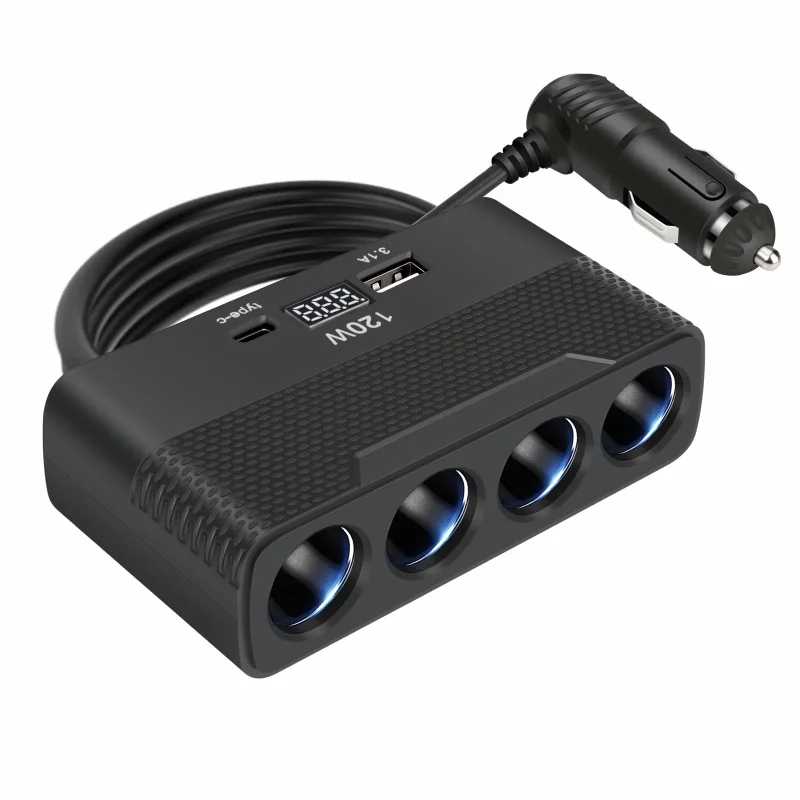 Car, truck, RV, one tow four charger, voltage display cigarette lighter, one point four, on-board converter, car charger