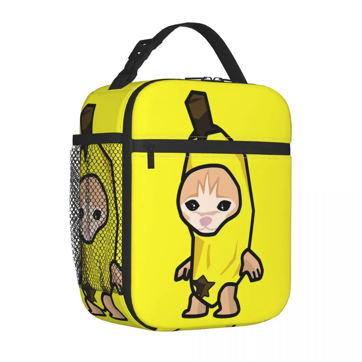 Insulated Lunch Bags Kitten Banana Cat Meme Merch Lunch Container Causal Thermal Cooler Bento Box For School