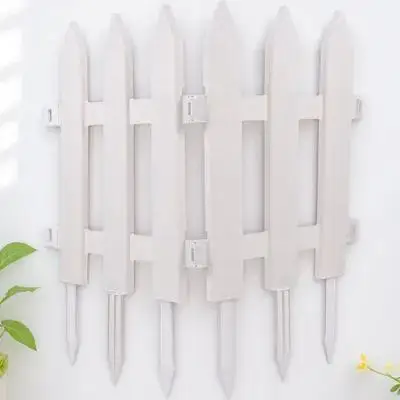 

Plastic Garden Fence 2 Sets White Picket Edgings 25L 30H Lawn Border Supplies Durable Sturdy Outdoor Simple Installation Garden