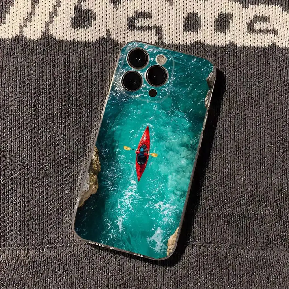 Trendy Drone Shot Sea Boat Phone Case For iPhone 17 Air 11 12 13 14 15 16 Pro Max Plus XS X XR Silicone Soft Cover - view 2