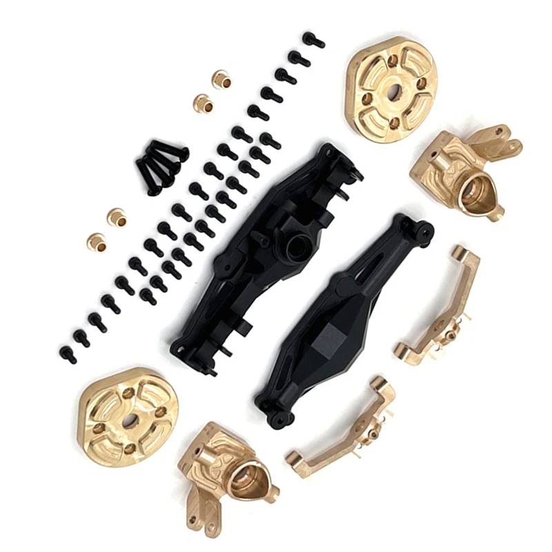 RC Car Upgrade Front Axle Housing Brass Front Cup C Seat Door Axle Cover Kit For MJX 1/12 H12Y H12Y+ RC Car Accessories Black