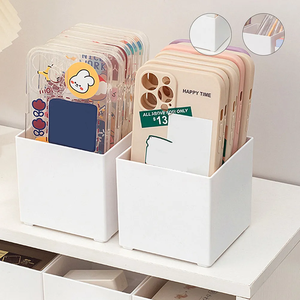 Note Papers Holder Stylish Plastic Memo Pad Dispenser Desktop Organizer Office Notepad Container Paperclip Holder