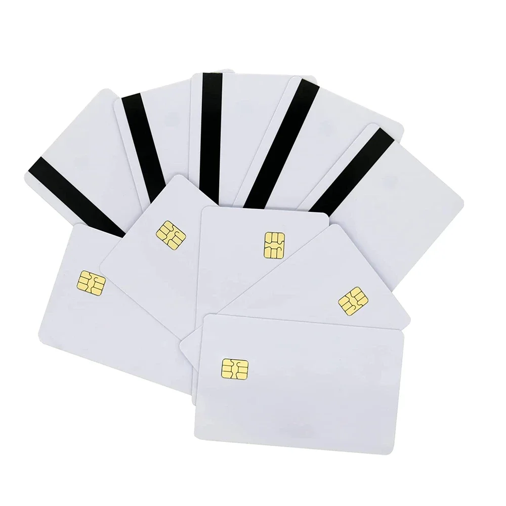 10/20/50 Pcs White Contact SLE4442 Chip Smart 2in1Blank PVC IC Card SLE4442 Chip Blank Smart Contact ISO ID Card Safety 10 years