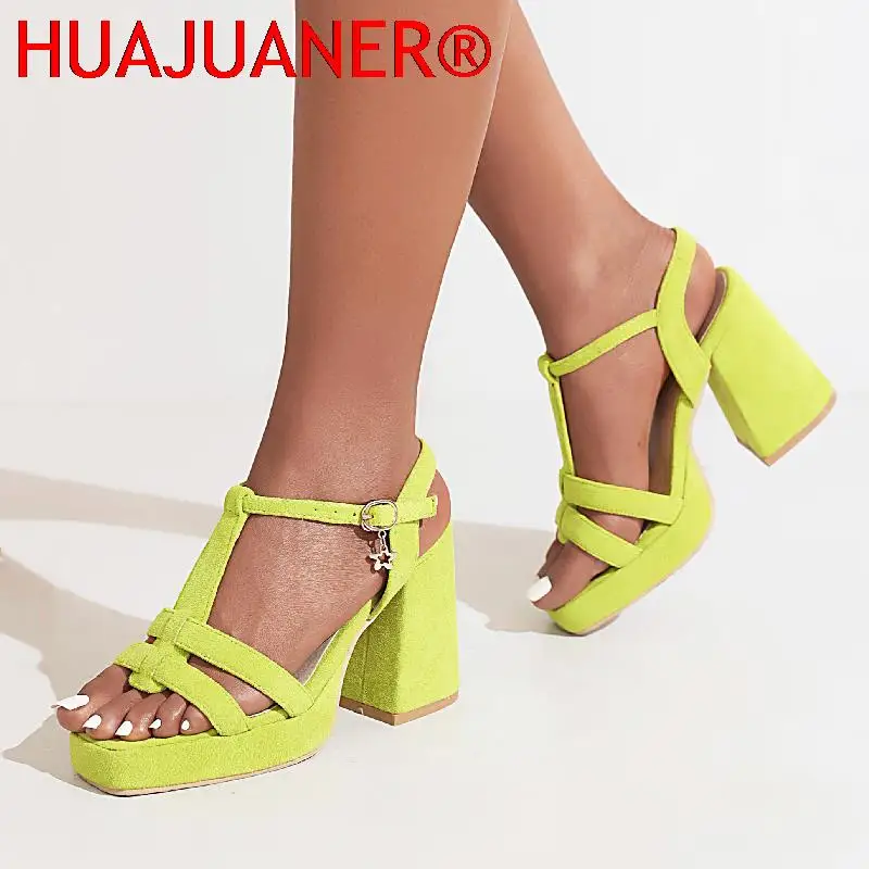 Elegant Women Sandals 2025 Summer Shoes Platform Casual Punk Heel Gladiator Sandal Ladies Designer Slipper Party Shoe Large Size