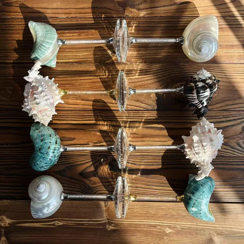 Light Luxury Conch Shell Champagne Wine Glasses - Elegant Sea Themed Goblets for Home Bar, Wedding Decor, Unique Gift Idea