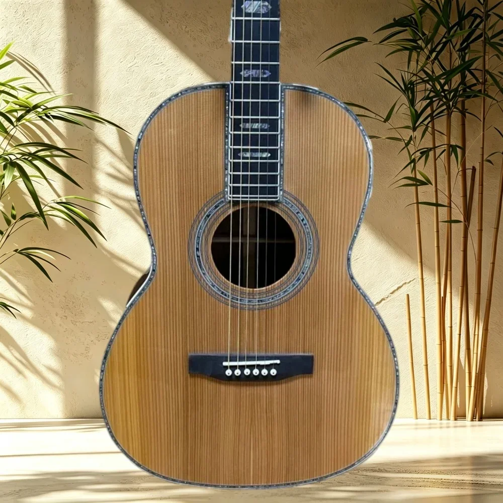 00045 Acoustic Guitar Red Cedar Vertical Grain Top Rosewood Back Sides Rosewood Fretboard Abalone Inlay Gloss Practice Beginner