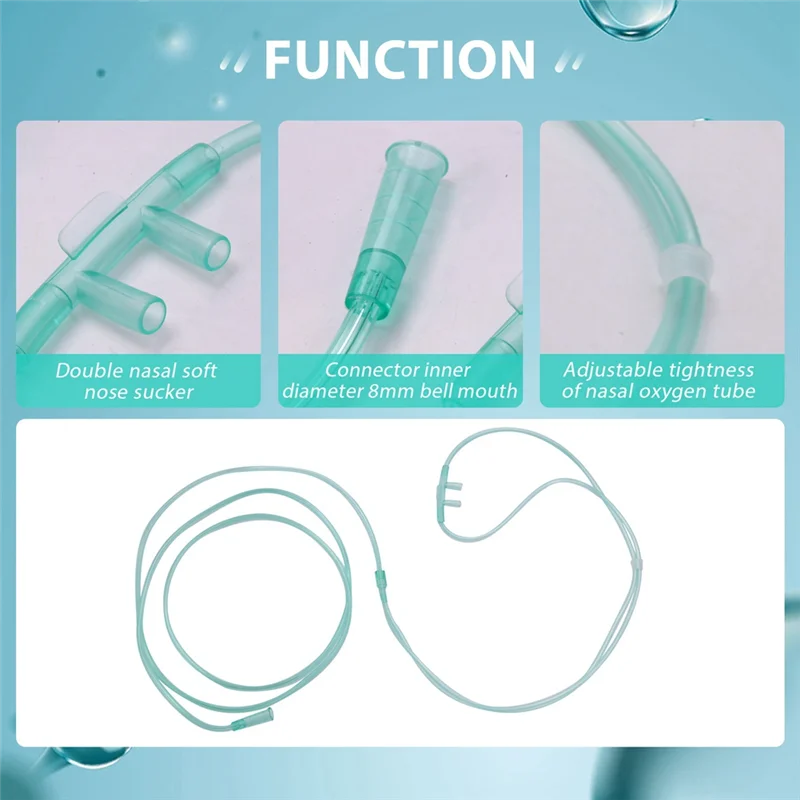

60Pcs Oxygen Cannulas 2 Meters Nasal Cannula Soft Nasal Oxygen Tubing O2 Cannula For Adults