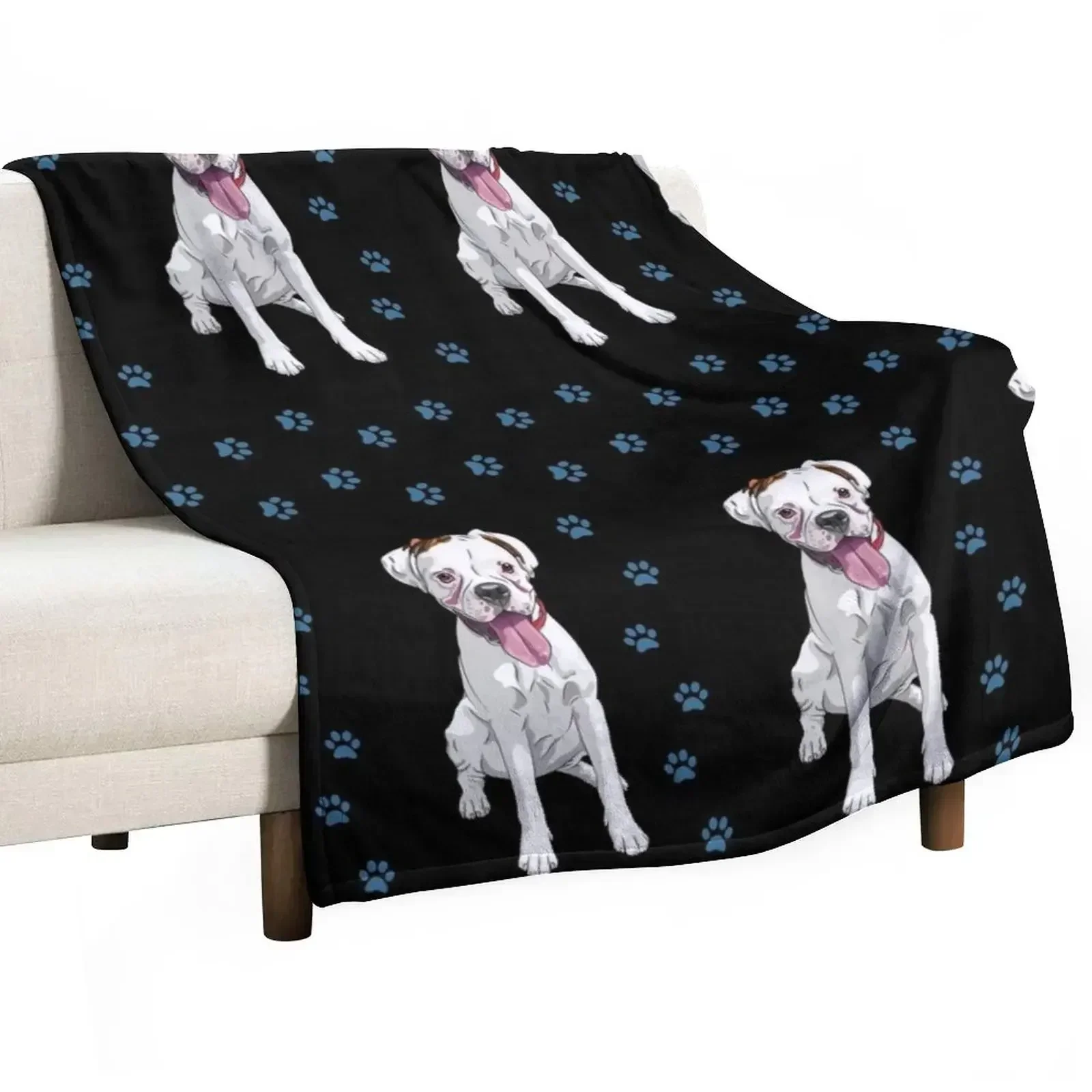 White boxer dog cute pattern Throw Blanket Polar Sofa Throw anime Bed covers Blankets