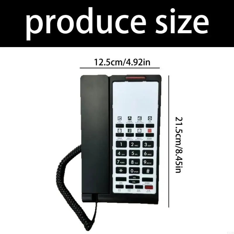 Corded Telephone Basic Desk Landline Phone Wall Mountable for Home Guest Room 