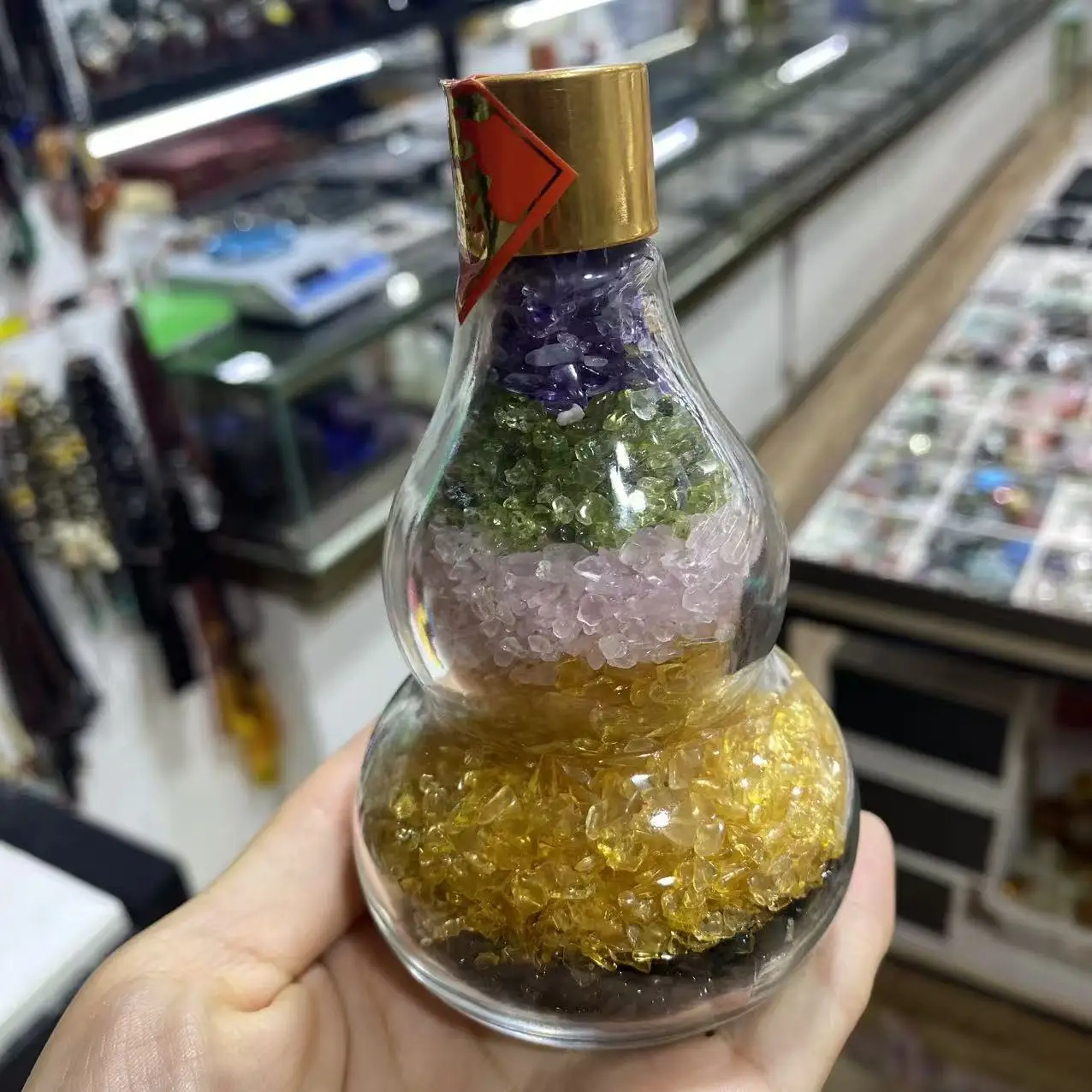 Natural Crystal Pebble Magic Cauldron, With Healing Properties, Suitable For Home Decoration, Feng Shui Items, Attracting Wealth